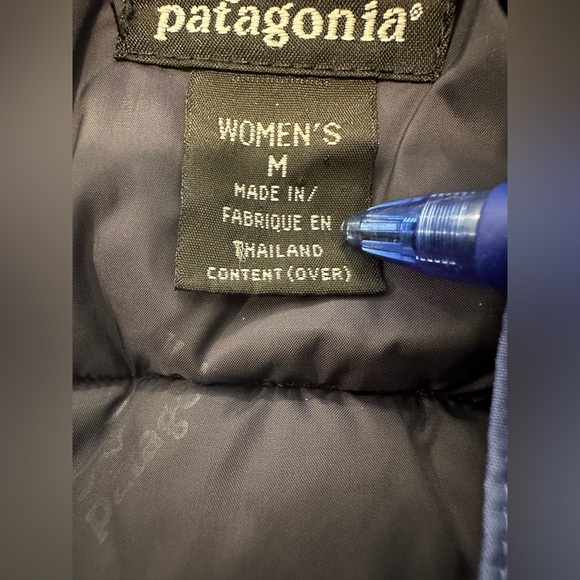 VTG 90s Women’s Sz:M Patagonia Blue Parka Jacket Hooded Puffer Insulated zip - Picture 5 of 16